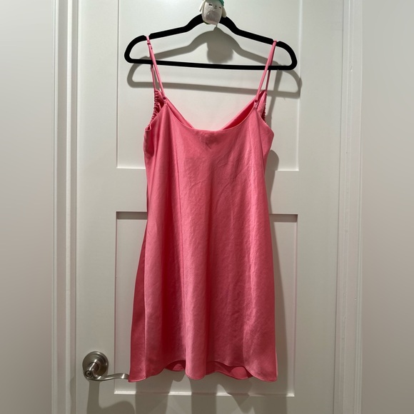 Aritzia Wilfred Allusion Mini Dress Pink Candy Drop Size L NWT - Picture 3 of 3